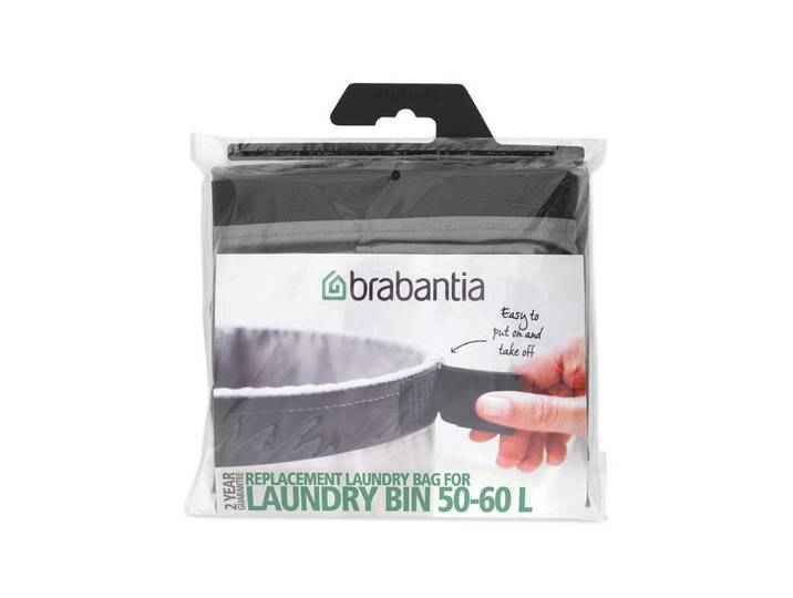 Wäschesack BRABANTIA, grau, 60 l, Baumwolle, Wäschesammler, Wäschesack