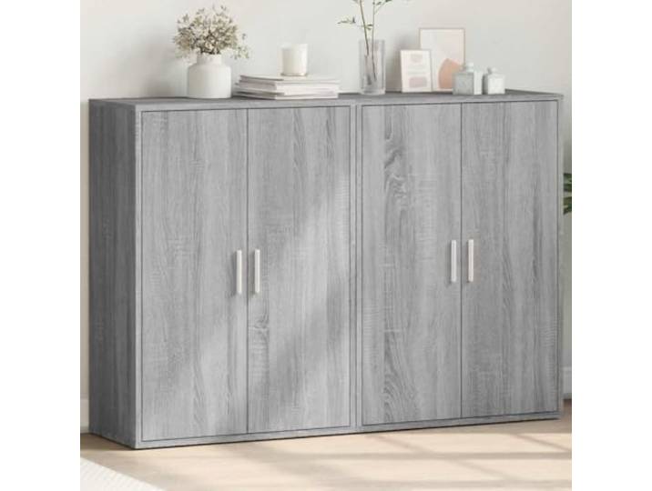 RJPLMFV Anrichte Sonoma, Grau, 60 x 31 x 84 cm, Holz, Technik Aufbewahrung im Wohnzimmer, feuchtigkeitsbeständige Oberfläche, einfache Reinigung, Wandbefestigung erforderlich