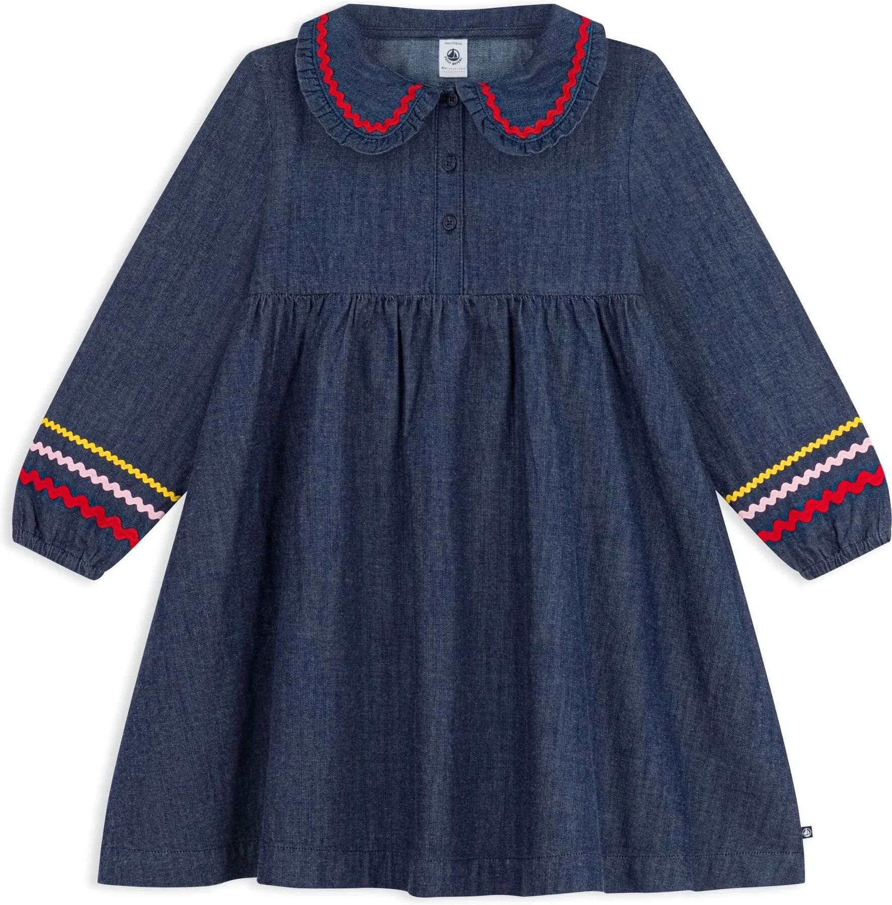 Petit Bateau Robe Denim Bleu 3 ans