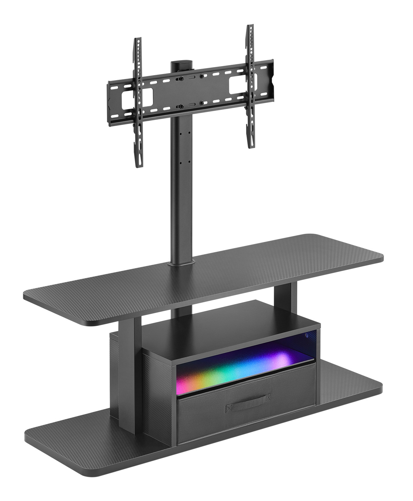 Modern TV-meubel met geïntegreerde LED-verlichting en mediacompartimenten