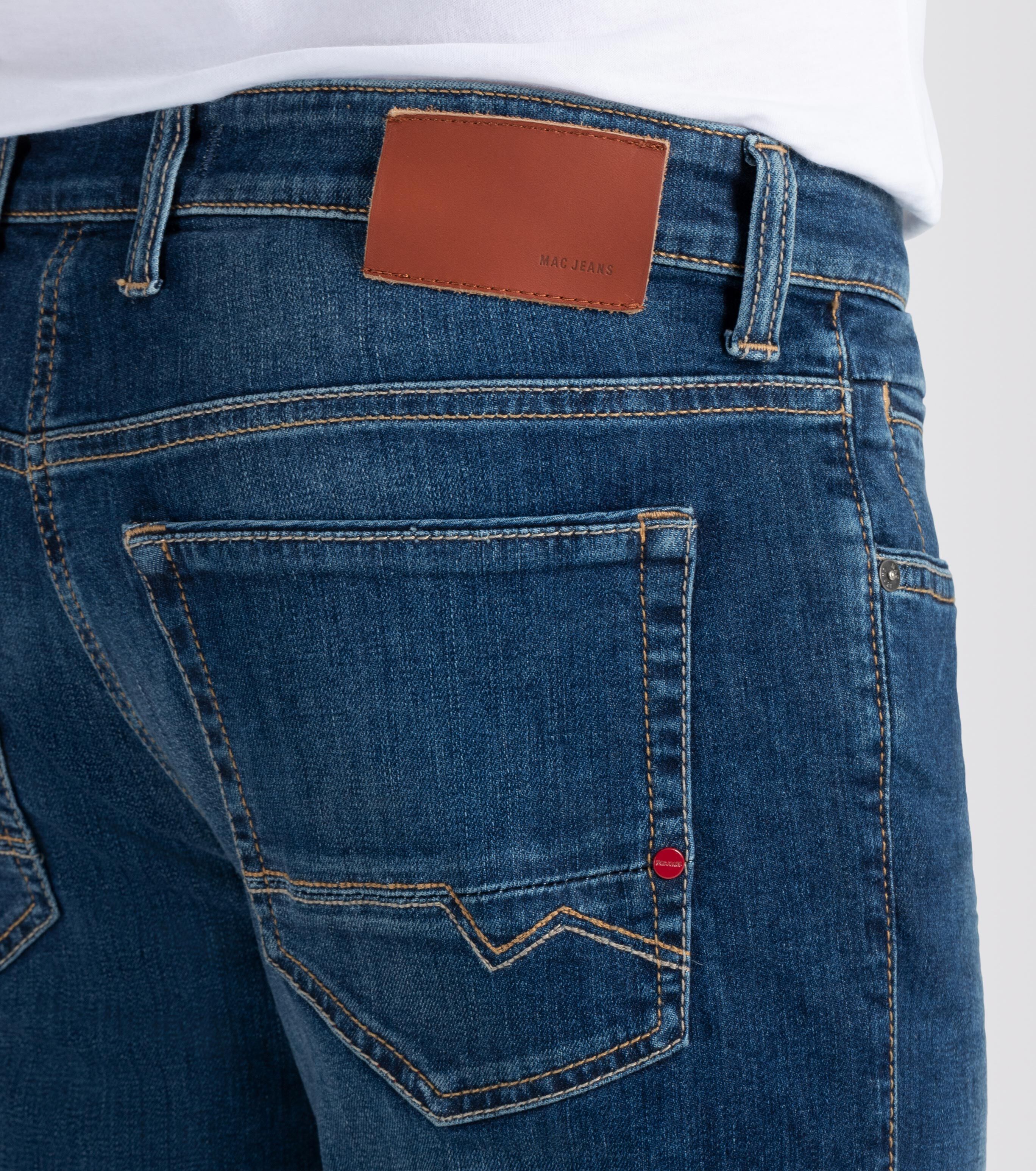Straight-Jeans MAC "Arne Pipe", Herren, Gr. 31, Länge 34, blau (old legend wash), Denim/Jeans, Obermaterial: 93% Baumwolle, 5% Elastomultiester, 2% Elasthan, Jeans Straight-Jeans old legend wash 31, Länge 34