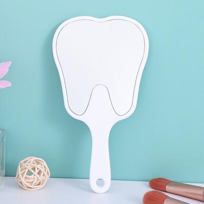 Fusion Finds Cute Handheld Makeup Mirror Tooth Shaped Portable Vanity Mirror For Makeup, Dental Checks & Gifts white s