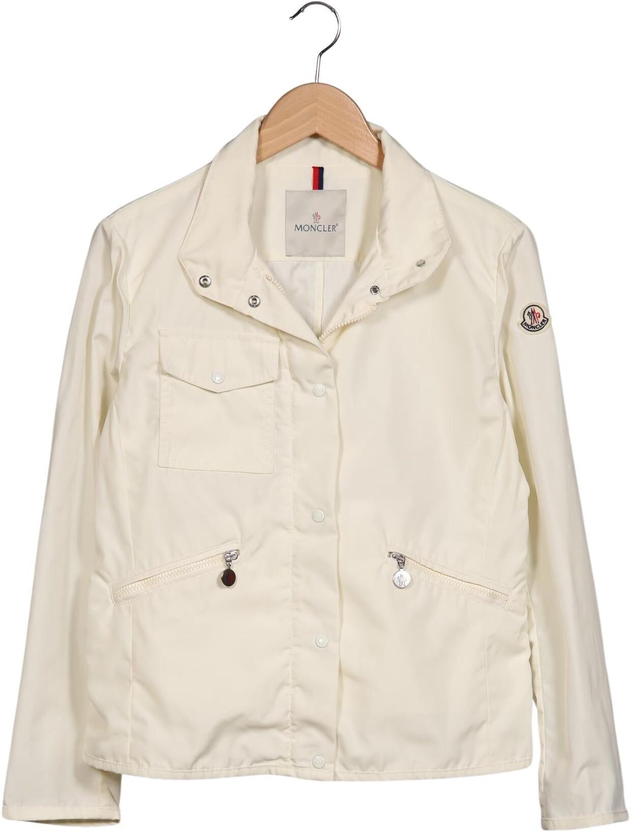 Moncler Damen Jacke, Cremeweiß, Gr. EU 46 (IT 52), Synthetik - Second Hand