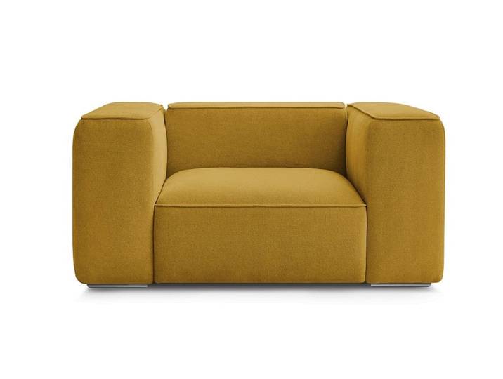 Sessel BOBOCHIC ZEPHYR Stoff mit Textur gelb