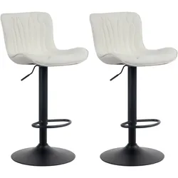 CLP 2er Set Barhocker Linus Stoff   Farbe: creme, Material: Stoff