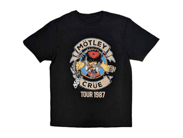 Motley Crue T Shirt Girls Girls Girls Tour 87 nieuw Officieel Unisex Zwart XL