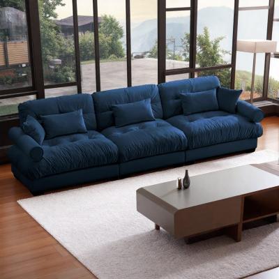 Velvet Oversized Modular Sofa with Bolstered Armrests, and Deep Seat