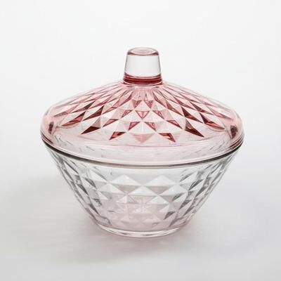 Vivience Glass Jar with Diamond Cut Amber Cover