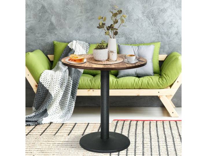 Table de manger PIPIPOXER Table de cusine avec Pies en fer et Table en bois 70x70x75 cm Impression numérique couleur bois