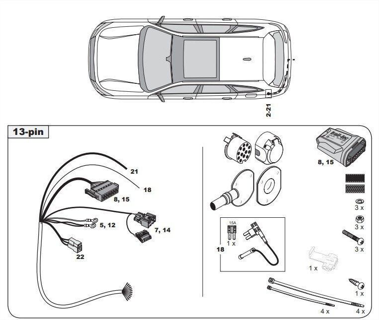 Faisceau spécifique 13 broches pour DS Automobiles DS n°8 (02/2025-)