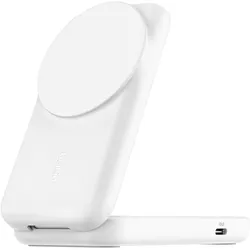 Belkin UltraCharge 2-in-1 Qi2 Ladestation (25 W), Wireless Charger, Weiss
