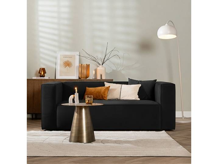 Bronx71 Samt Sofa Memphis 2,5-Sitzer schwarz