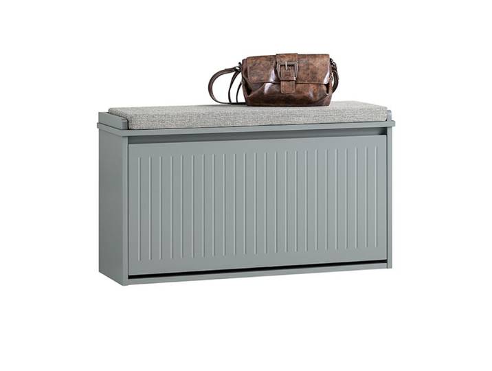 Meuble à Chaussures FSR98-L-HG SoBuy - avec Assise Coussin Rembourré et Abattant - L80xP26xH45 cm - Gris