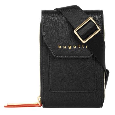 Abendtasche BUGATTI "BUGATTI Damen ELLA", Damen, Gr. B/H/T: 11cm x 17cm x 4cm onesize, schwarz, Kunstfaser, leicht glänzend, unifarben, Taschen Abendtasche