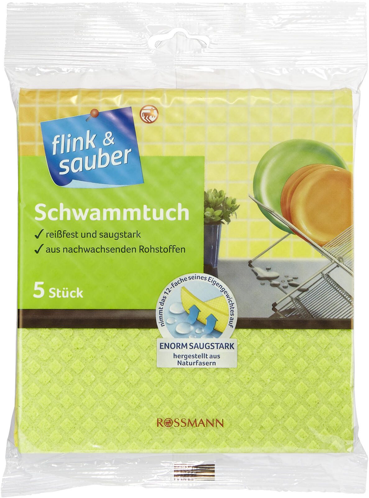 flink & sauber Schwammtücher 19 cm x 18 cm 4305615391977