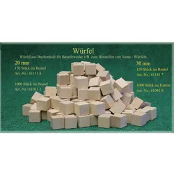 Ebert Holzspielzeug Würfel Buche 20 mm 3 Stück