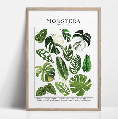 Inspire Picks Green Botanical Leaves Canvas Wall Art Calming Nature Houseplant Decor 17 30x40cm