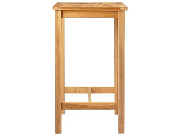 KTHLBRH Bartisch natur 60 x 60 x 105 cm Teak massiv Wetterfeste Fußablage mit Lattenrost für Terrasse und Garten