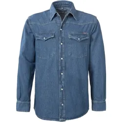 Jeanshemd langarm "BRAD" A54 denim blue - M - Blau