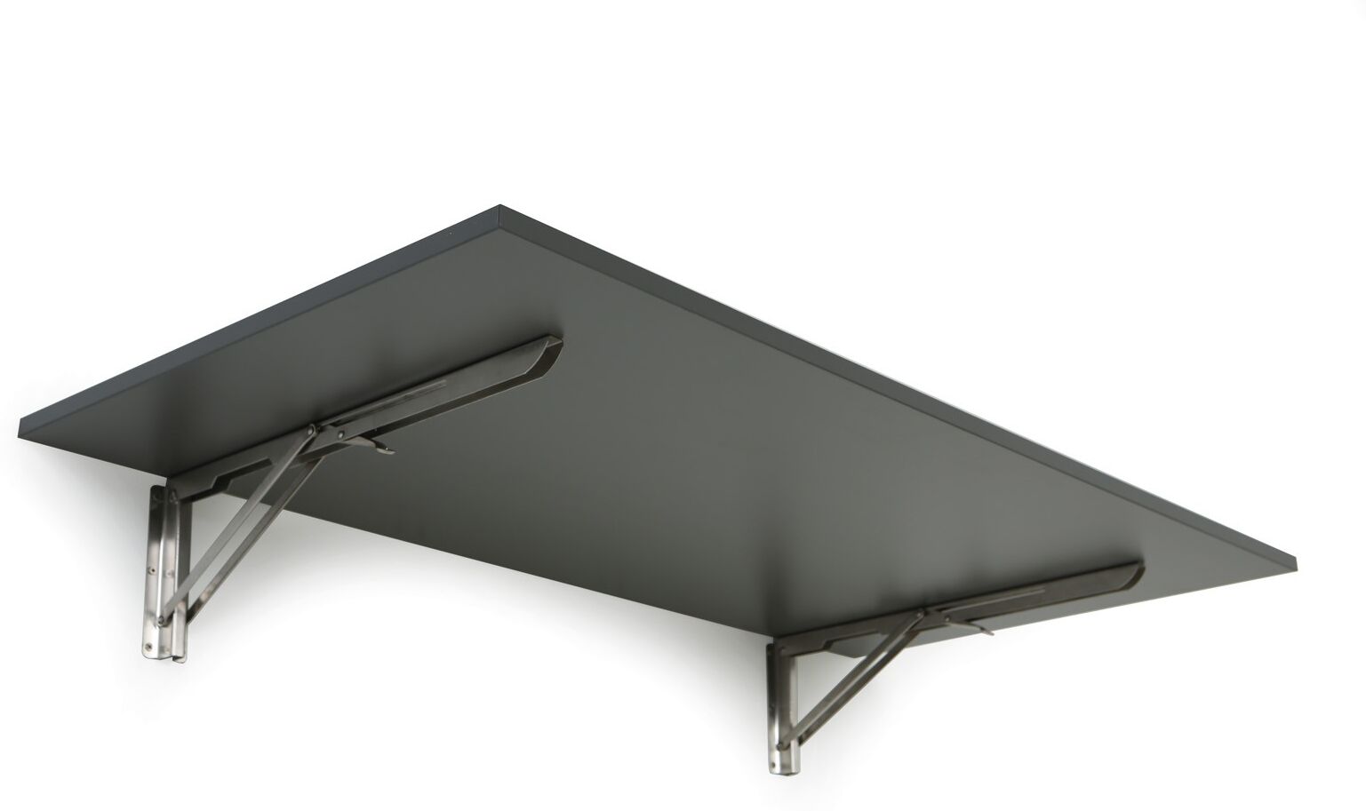 B2B Partner Klapptisch an der Wand, 120x60 cm, Tragfähigkeit 30 kg, Graphit