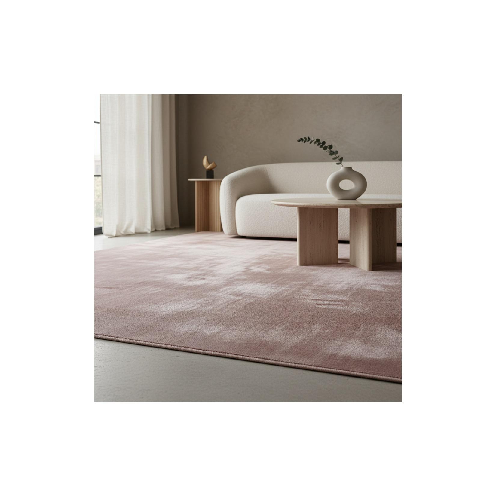 Kurzflorteppich Waschbar LECH, einfarbig, Rosa, 120 x 170 cm