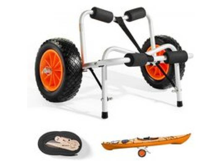 VEVOR Kajakwagen, 113 kg, faltbarer Kanuwagen mit 25,4 cm PU-Reifen & 1 Ratschengurt, Bootswagen zum Transportieren von Kajaks, Kanus, Paddleboards, Jon-Booten, Wassersportgeräte, 70x40x40cm