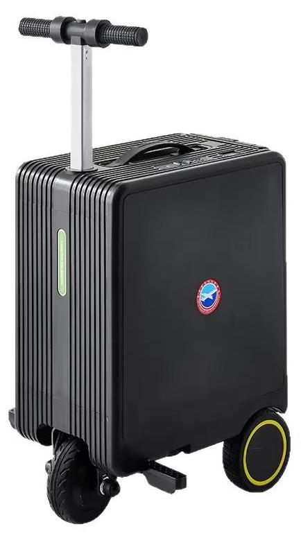 Elektrischer Koffer - Handgepäck Trolley 50 cm - Ride-on für Kinder und Erwachsene - TSA-Schloss - 4 Rollen Spinner - ABS Hartschale - Schwarz