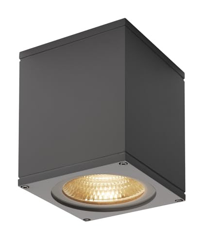 SLV Big Theo Wandopbouwarmatuur Antraciet - LED Wandspot voor Tuin en Terras - IP44 - 21W - 3000K - 2000lm - Hoogte: 14 cm