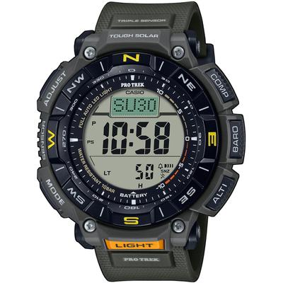 Chronograph CASIO PRO TREK, grün (dunkelgrün, grau), Armbanduhren, Herren, dunkelgrün-schwarz, Chronograph, Quarzuhr, Armbanduhr, Herrenuhr, Funk, Solar, Stoppfunktion, Weltzeit