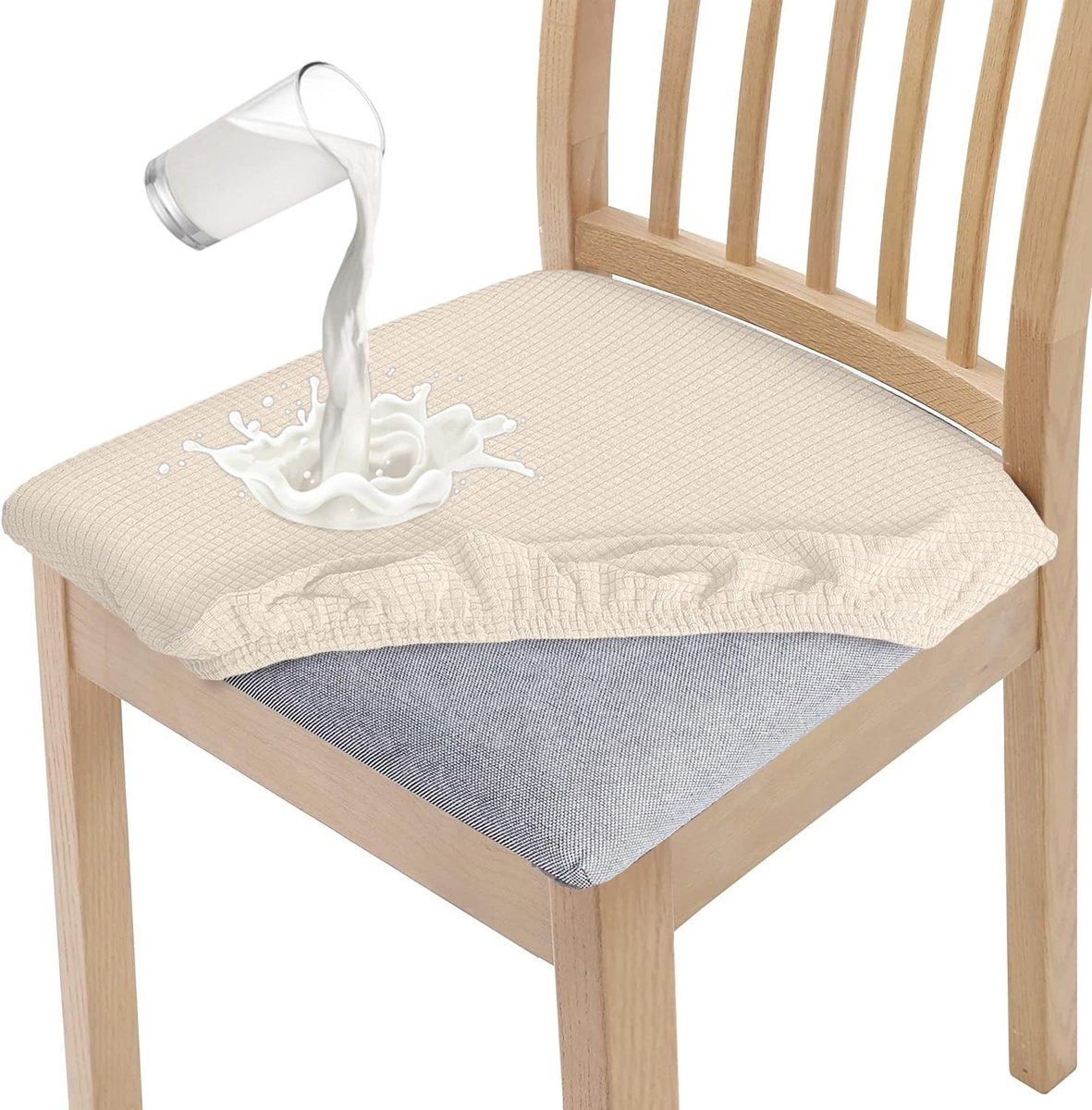 Set van 6 waterdichte stoelhoezen voor eetkamerstoelen voor volwassenen