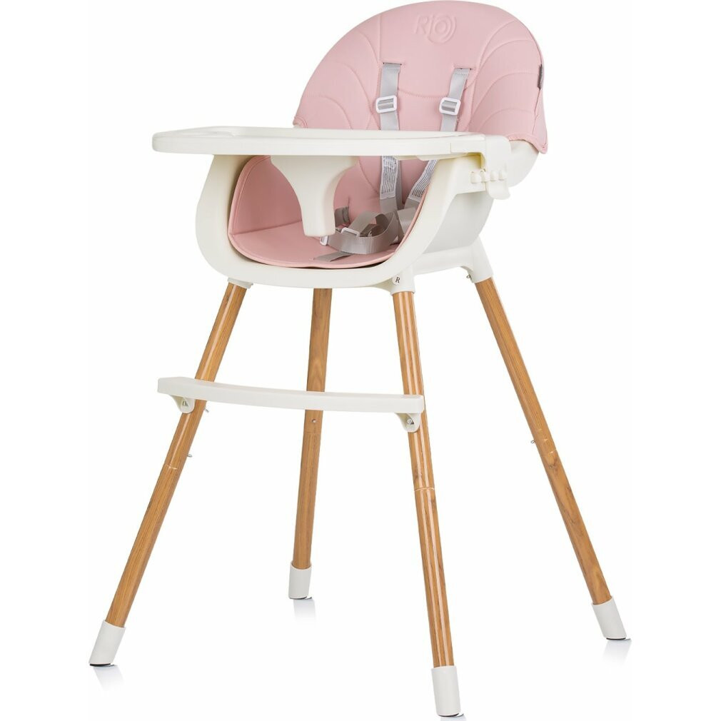 Chipolino kinderstoel Rio 2-in-1 met antislipvoeten en 5-punts veiligheidsgordel, roze