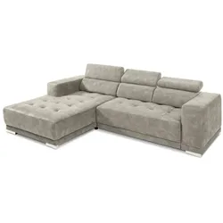 SOMETA Ecksofa Cocoon Stoff Grau Stein