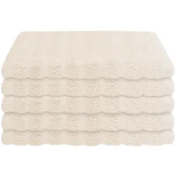 Schiesser Gästetuchset Neapel - 5-teilig - 30 x 50 cm - Creme
