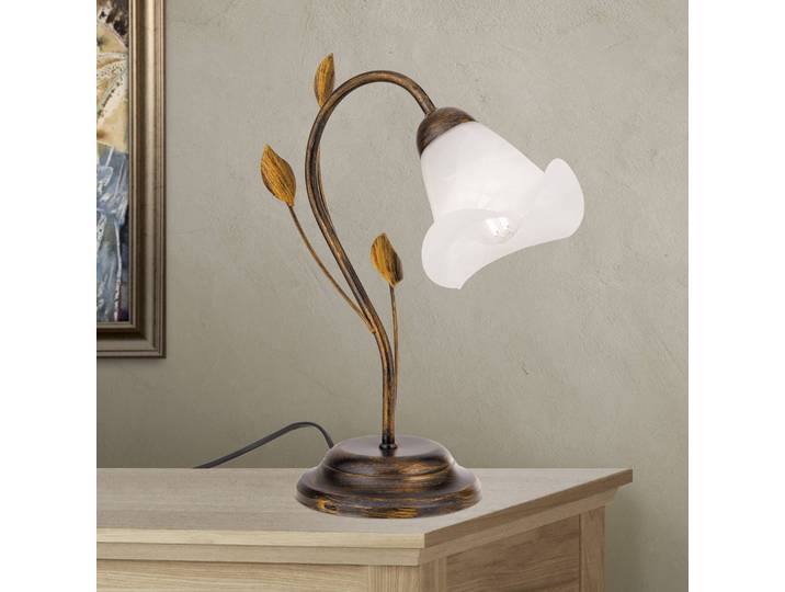 ORION Tischleuchte Sisi Florentiner Stil, antik, bronze / altmessing, für Wohn- / Esszimmer, Metall, Florentiner, Tischlampe