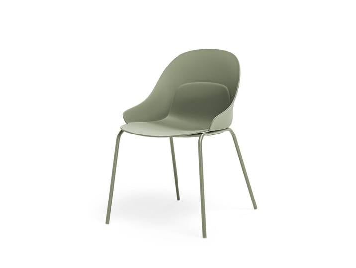 Chaise en polypropylène vert avec accoudoirs