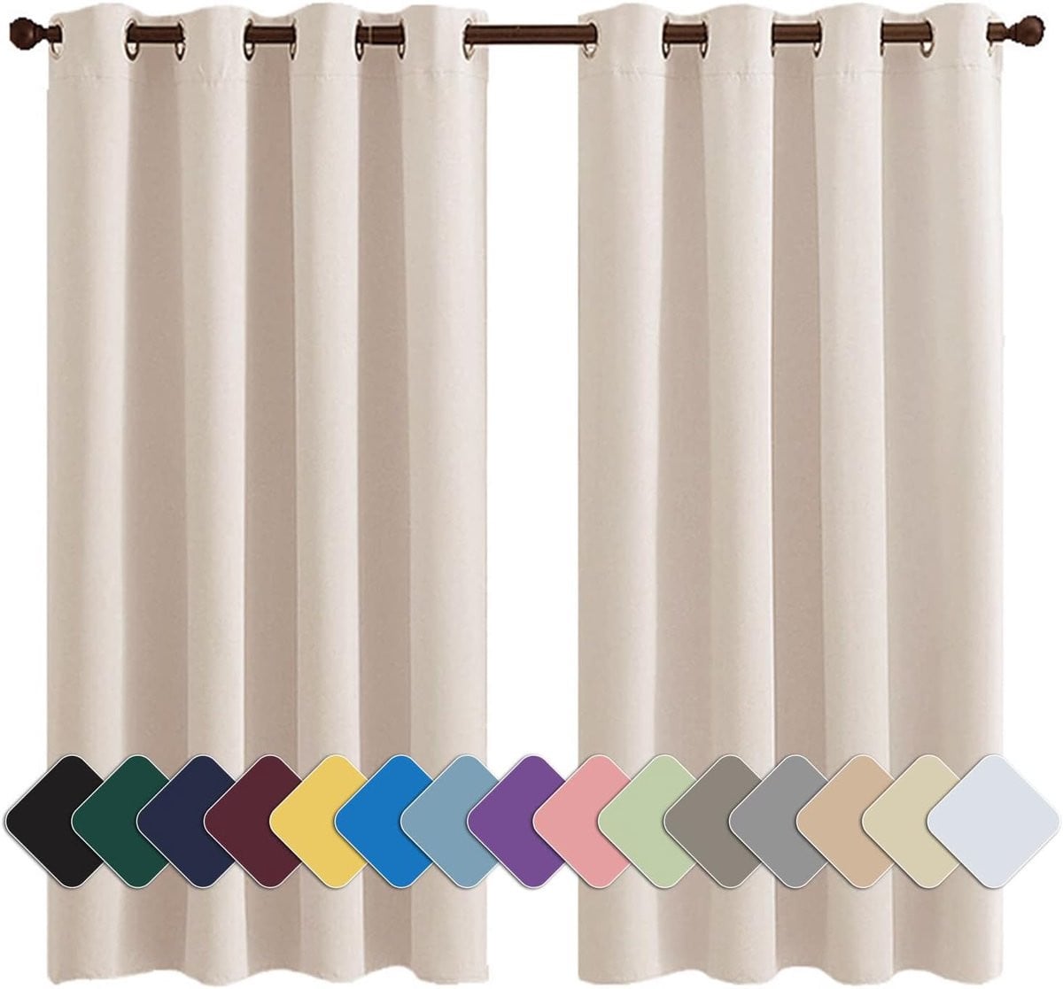 Verduisteringsgordijnen beige roze - Ondoorzichtig textiel voor privacy en energiebesparing - 180 x 160 cm