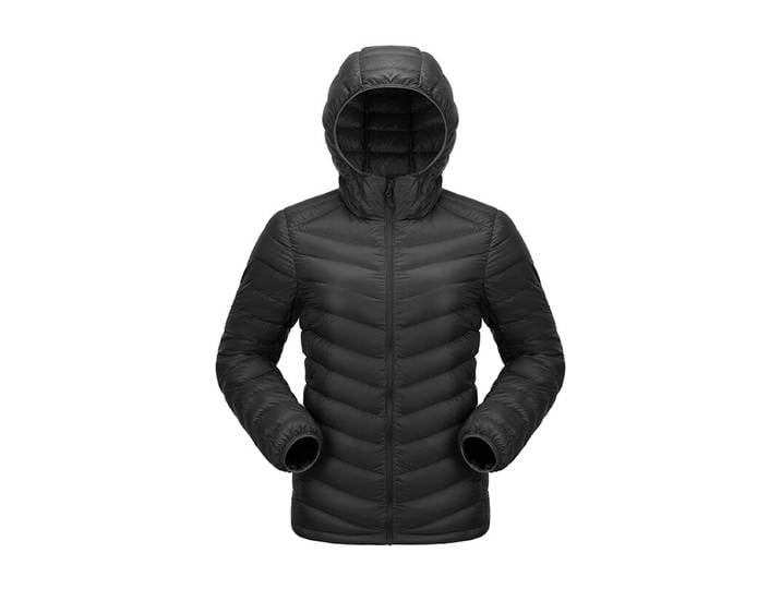 Mobi Garden Doudoune légère pour femme avec capuche_Noir piano_L