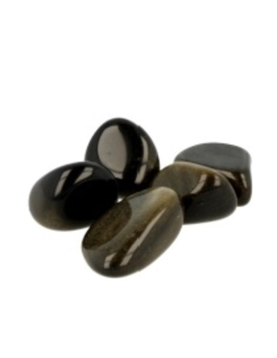 Obsidiaan goud trommelstenen 250 g