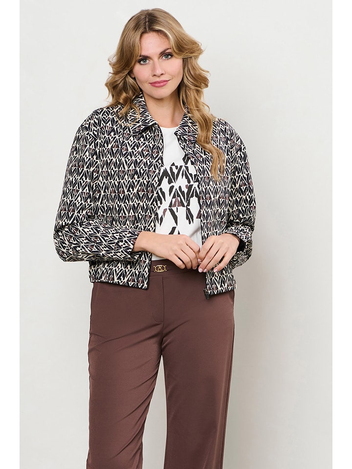 &Co Woman Blouson "Paloma" in Schwarz/ Creme - XL