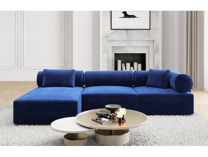 Couch Laguardia L-Form in Stoff