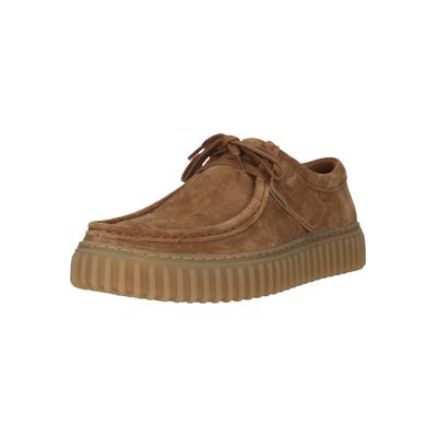 Schnürschuh CLARKS "Torhill", Herren, Gr. 43, braun, Schuhe Schnürschuh, mit gerippter Laufsohle