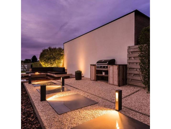 SLV LED Sockelleuchte Slotbox, schwarz, Aluminium, Modern, LED Außenleuchte