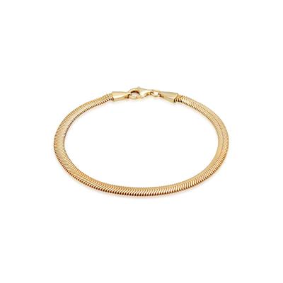 Armband KUZZOI "Flach Elegant Schlangenkette Fischgräte 925 Silber" Gr. 21, gold, Armbänder, Herren, 21cm, ohne Stein, Silber 925 (Sterlingsilber), Armband