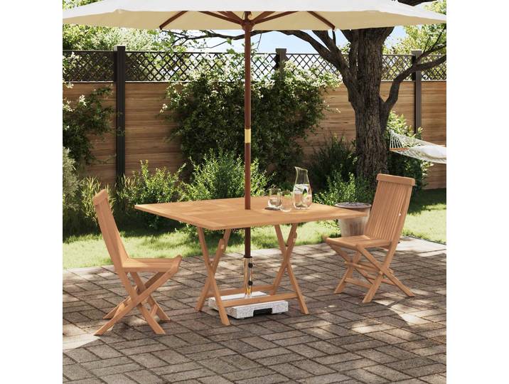 vidaXL Garten Bistro Set 3 stk. Natur Massivholz Teak