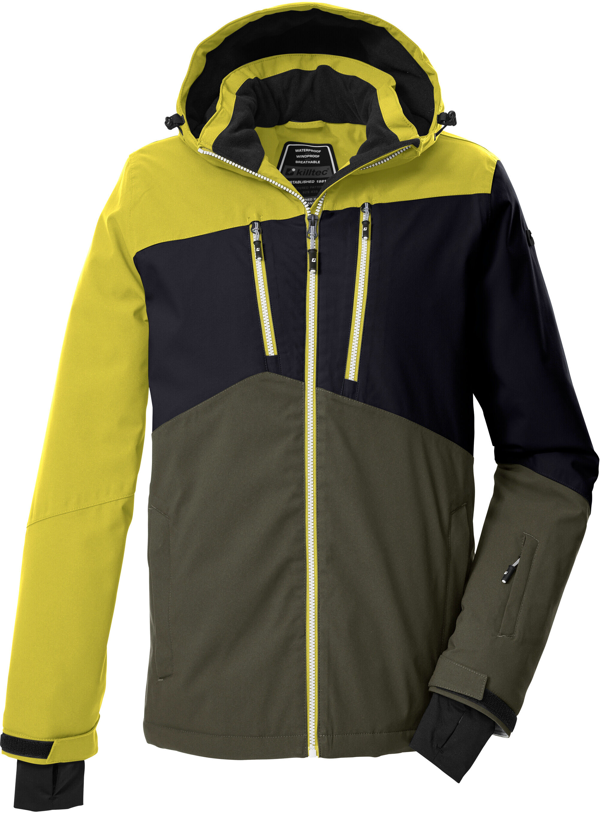 Skijacke KILLTEC "KSW 306 MN SKI JCKT", Herren, Gr. S, grün (olivgrün), Obermaterial: 100% Polyester.Futter: 100% Polyester.Füllung: 100% Polyester, Jacken Skijacke, Trendiges Design, wasserdicht, atmungsaktiv olivgrün S