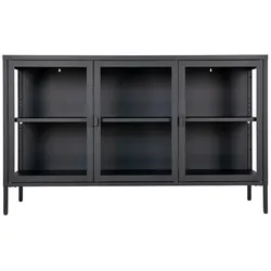 Ebuy24 Brisbane Sideboard 3 Glastüren schwarz.