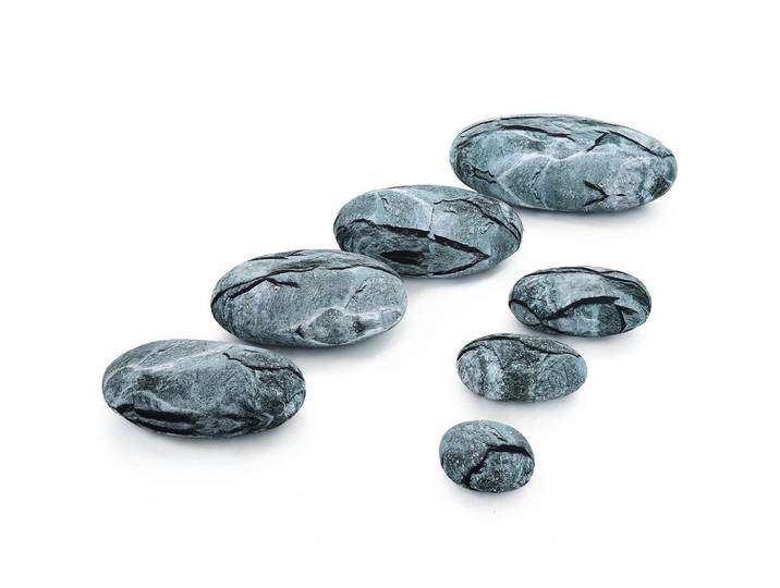Vercart Stein Felsen Kissen 7er-set, Grau, Mode, Rund, 76x40 cm, Heimtextilien, Wohntextilien, Kissen, Zierkissen