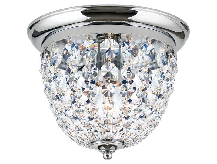 Briamond Deckenlampe Plafond Chrom/klar Stahl/Kristall B 26 cm