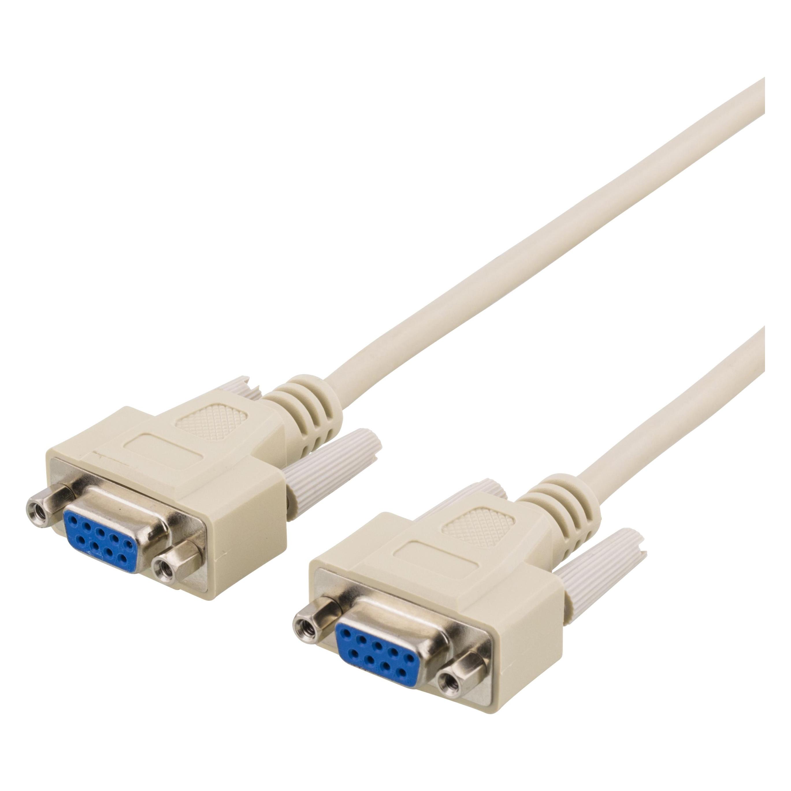 Deltaco DEL-25 - Beige - 2 m - DB9 - DB9 - Weiblich - Weiblich (2 m) (DEL-25)