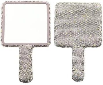 Uplift Picks GlamHeart Rhinestone Handheld Makeup Mirror Portable Heart Vanity Mirror e